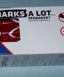 Avery Marks A Lot Permanent Markers, Large Desk-Style Size, Chisel Tip, Water and Wear Resistant, 12 Red Markers (08887) 24 713FOWTMruL