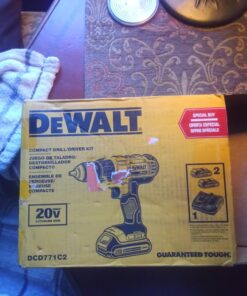 DEWALT 20V Max Cordless Drill / Driver Kit, Compact, 1/2-Inch (DCD771C2), Dewalt Yellow Compact Drill/Driver 59 713FZ5SxR L