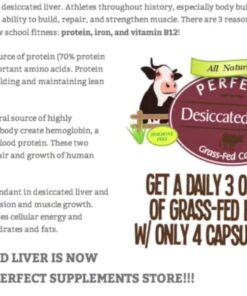 Perfect Supplements – Perfect Desiccated Liver – 120 Capsules - Undefatted Beef Liver – Natural Source of Protein, Iron, Vitamins A & B 1 16 713GEnrp5L