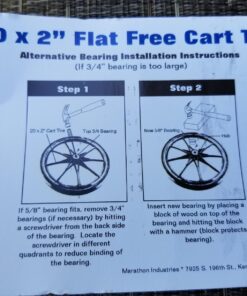 Marathon 92001 20x2.0 Flat Free Cart Tire on Plastic Rim, 3/4" Bearing, 1 Pack 37 713Gt5fRoJL