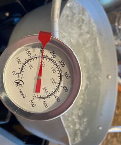 KT THERMO Deep Fry Thermometer With Instant Read,Dial Thermometer,12" Stainless Steel Stem Meat Cooking Thermometer,Best for Turkey,BBQ,Grill 1-pack 12-Inch 32 713Hb38JMZL