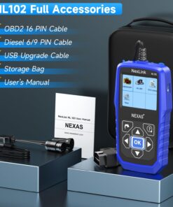 NEXAS NL102 Pro Heavy Duty Truck Scanner Enhanced Full System Diesel Diagnostic Scan Tool for Cummins Detroit Freightliner International Paccar Check Engine for HD Truck & Car 2-in-1 Code Reader NL102 truck scanner 16 713HguVZzL