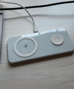 2 in 1 Wireless Charger, 15W Dual Wireless Charging Pad for iPhone 15/15 Pro/14/14 Pro/13/13 Pro/12/12 Pro/11/X, Samsung S23/S22/S21, Airpods 3/2/Pro, iWatch 8/7/6/SE/5/4/3/2(with QC 3.0 Adapter) White 29 713Ht6jklL