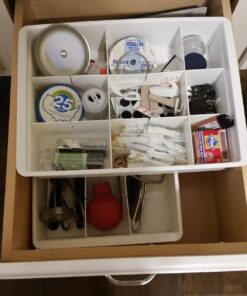 Uncluttered Designs Adjustable Drawer Dividers — Customizable Organization for Utility & Junk Drawers — Storage Solution for Kitchen and Office (White, 3 Pack) White 3pack 31 713HvUpmmnL