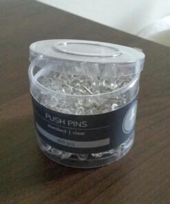 U Brands Push Pins, Clear Plastic Head Thumbtacks, Steel Point, 200-Count 1 16 713I6uDNJSL