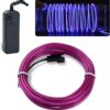 lychee 15ft Neon Glowing Strobing Electroluminescent Light El Wire w/Battery Pack for Parties, Halloween Decoration (Purple) Purple 17 713IMACzVL