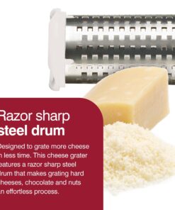 Zyliss Professional Cheese Grater, NSF Certified - Rotary Cheese Grater - Handheld Cheese Grater with Handle - Vegetable, Chocolate, Hard Cheese & Nut Grater - White Restaurant Cheese Grater 25 713IpMYod6L 1