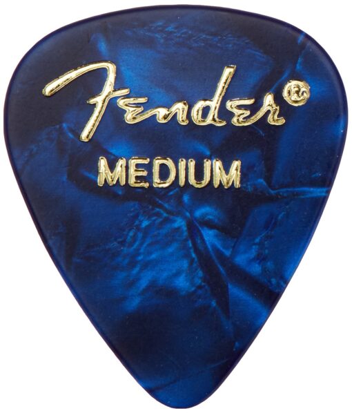 Fender Moto Style Guitar Picks, 12 Pack - Blue Medium Blue Moto