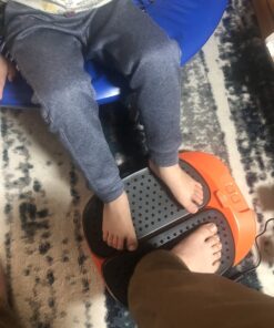 Snailax Vibration Foot Massager with Heat, App Control, Adjustable Vibration Electric Foot Massager Machine for Circulation, Plantar Fasciitis, Pain Relief, Remote Control Black and Orange 29 713JUAaHBlL