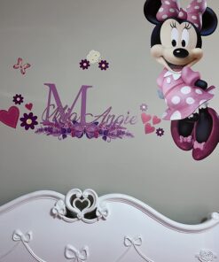 RoomMates RMK2008GM Minnie Bow-Tique Peel and Stick Giant Wall Decal , Pink Bow-Tique Giant 24 713KXzvkR0L