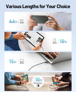 uni 100W USB C to USB C Cable 10ft, USBC to USBC Cable PD Fast Charging Cable, USB C Charger Cable (5A 20V) Compatible with iPhone15/Pro/Plus/ProMax, MacBook Air/Pro, iPad Pro, Samsung Galaxy S23 Grey 1 27 713KhU8TW6L
