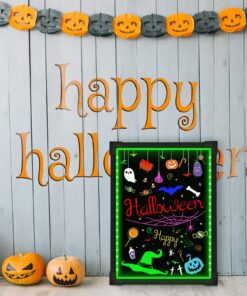 Woodsam Dry Erase Led Board - 16" x 12" Erasable Neon Writing Message Drawing Sign Board with 2 Liquid Chalk Markers for Home/Shop #1 16" X 12" 21 713L3lEk8jL