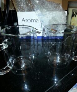 JoyJolt Double Wall Glass Coffee Mugs - 13.5oz Double Walled Glasses, Thermal Borosilicate Glass Insulated Coffee Mug. Clear Coffee Glass Cup, Cappuccino Mug, Iced Coffee Cup, Tea Mugs 53 713MXpcnz2L