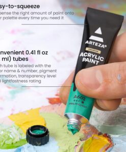 Arteza Acrylic Paint Set, 100 Colors, 0.41 fl Oz /12ml Tubes of Craft Paint, Heavy-Body, Glossy Finish, Colorful Addition to Your Art Supplies 100 x 12ml (0.41 fl oz) Craft 35 713MsgVYWML
