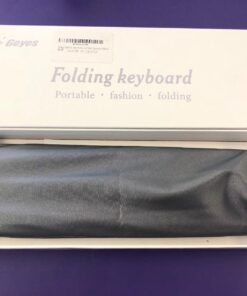 Geyes Portable Folding Wireless Keyboard - BT Rechargeable Full Size Ultra Slim Foldable Keyboard with Kickstand, Aluminum Alloy, Compatible iOS Android Windows Smartphone Tablet and Laptop, Black 608 33 713Mx0sVEDL