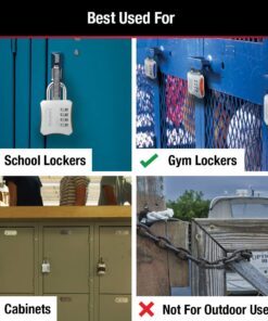 Master Lock Resettable Combination Locker Lock, Lock for Gym and School Lockers, Colors May Vary 1 Pack 32 713NslYr9uL