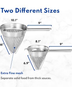 New Star Foodservice 537423 Stainless Steel Reinforced Bouillon Strainer, 8-Inch 15 713NyK Ls8L