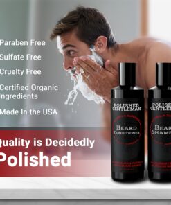 Polished Gentleman Beard Shampoo and Conditioner Set - Refreshing Beard Moisturizer & Mustache Softener - Beard Thickener with Tea Tree & Growth Oil - Paraben-Free & Sulfate-Free - Made by USA (4Oz) 4 Fl Oz (Pack of 2) 20 713O4A6Lm8L
