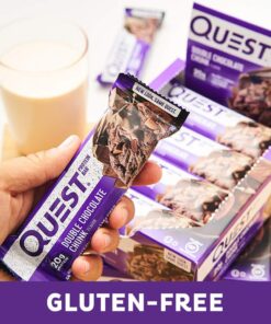 Quest Nutrition Double Chocolate Chunk Protein Bars, High Protein, Low Carb, Gluten Free, Keto Friendly, 12 Count 26 713PC5AnleL