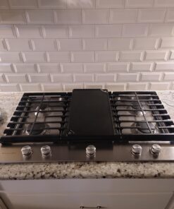 Lodge LDP3 Cast Iron Rectangular Reversible Grill/Griddle, 9.5-inch x 16.75-inch, Black 16.75 Inch Double Burner 51 713QTvQnkSL