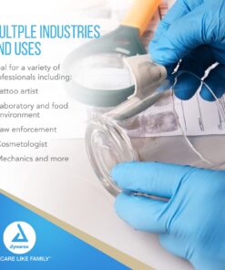 Dynarex Safe-Touch Disposable Nitrile Exam Gloves, Powder-Free, Latex-Free, Touchscreen Friendly, Used by Professionals, Blue, Medium, 1 Case, 10 Boxes of 100 Gloves 1000 11 713RSBD0o3L