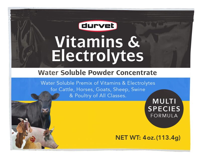 Catalog 5 Durvet Vitamins & Electrolytes Conc, 4 oz (113.4g) 4 Ounce
