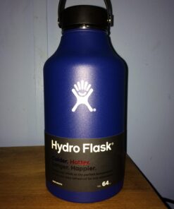 Hydro Flask Water Bottle - Stainless Steel & Vacuum Insulated - Wide Mouth with Leak Proof Flex Cap - 64 oz, Cobalt 1 Count 26 713SFAWpn4L