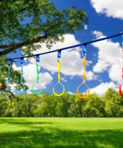 Rainbow Craft 7-Pack Colorful Ninja Rings - Gymnastic Rings, Swing Bar Rings, Monkey Rings for Backyard Ninja Warrior Obstacle Slackline Kits 7 Pack Ninja Acc 14 713SsxyDZbL