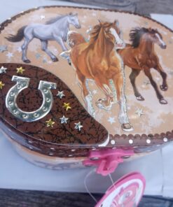 Hot Focus Dashing Horse Oval Shaped Musical Jewelry Box 20 713T4dP2JZL