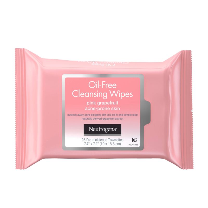 Catalog 5 Neutrogena Oil Free Facial Cleansing Makeup Wipes, Disposable Acne Face Towelettes to Remove Dirt, Oil and Makeup for Acne Prone Skin, Pink Grapefruit, 25 Count