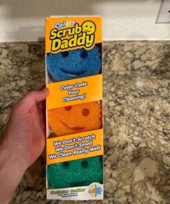 Scrub Daddy Color Sponge - Scratch-Free Multipurpose Dish Sponge Color Variety Pack - BPA Free & Made with Polymer Foam - Stain & Odor Resistant Kitchen Sponge (3 Count) 3 Count (Pack of 1) Scrub Daddy Colors 44 713UZ1alOXL