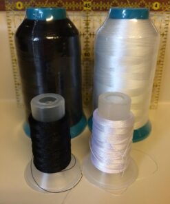Embroidex Set of 2 Huge Bobbin Thread for Sewing and Embroidery Machine 1 Black and 1 White 5500 Yards Each - Polyester 11 713VaBDrb7L