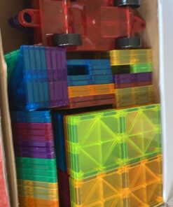 cossy 120Pcs Magnet Tiles Magnetic 3D Building Blocks Set Educational Construction Toys for 3+ Year Kids with Stronger Magnets, Rivets-Fastened, Educational, Recreational, Conventional 120 42 713VoFfZ6pL