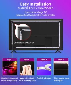 Daymeet LED Lights for TV, 9.8FT TV Led Backlight Lights ICRGB Led TV Lights for 32-60inch TV USB Led Strip Lights for TV Led Lights Behind Sync with Music Bluetooth APP Control Led Lights for Bedroom Dreamcolor 9.8ft for 32"-60" TV 24 713X44H8mTL