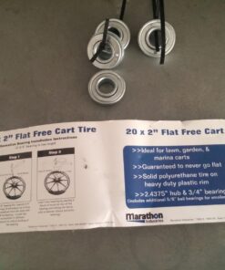 Marathon 92001 20x2.0 Flat Free Cart Tire on Plastic Rim, 3/4" Bearing, 1 Pack 48 713X4DXrtL