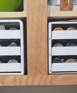 YouCopia SpiceStack Adjustable Spice Rack Organizer, Pull-Down 24-Bottle Seasonings and Spices Holder for Kitchen Cabinet and Pantry Organization with 104 Included Labels White 39 713XQHvyKEL
