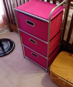 Honey-Can-Do 3 Drawer Rolling Cart - Pink CRT-02348 Pink, 11.5 in L x 16.125 in W x 35.5 in H (29.2 cm L x 41 cm W x 90.2 cm H) 20 713XT0yySsL