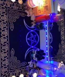 Altar Tarot Cloth: Triple Goddess With Pentagram - 24" x 24" (Gold/Silver on Black Pentacle/Pentagram) 22 713Y JrtcjL
