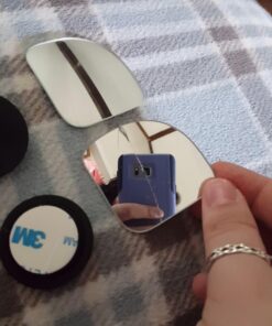 Fan Shape 360 Degree Rotate Sway Adjustabe Blind Spot Mirrors, Ampper HD Glass Convex (Low Curvature) Frameless Stick On Lens (Pack of 2) Pack of 2 39 713Y9vL1xmL