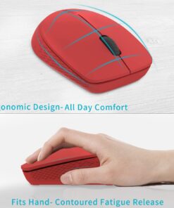 Alternative view of Rapoo Bluetooth 2.4G USB Wireless Mouse, 2 Bluetooth Channels with 1 USB Receiver Noiseless Mouse, Connect up to 3 Devices, L R Hand USE, Portable Computer Mice for PC, Tablet, Laptop-Red RED