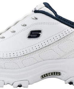 Skechers Sport Women's D'Lites Slip-On Mule Sneaker 6.5 Wide White/Navy 13 713YvD8p2LL