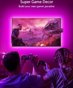 MATICOD LED 9.84ft RGB Strip Lights for TV Behind, USB for 32-43in TV, Bluetooth APP Remote Control Music Sync TV Backlight for Gaming Room Multicolor 9.84FT for 32"-43" TV 19 713ZoBYrS3L