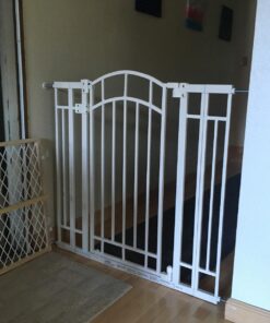 Summer Infant Multi-Use Decorative Extra Tall Safety Pet and Baby Gate,28.5'-48' Wide, 36' Tall,Pressure or Hardware Mounted, Install on Wall or Banister in Doorway or Stairway,Auto Close Door -Beige 36" Tall, 28.5 - 48.0" Wide Beige 56 713aG8SrHeL