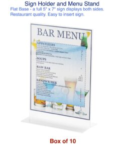 Beryland Acrylic Sign Holder - 5 x 7 inches - Side Insert, 10-Pack of Sign Holders (Box of 10) 10 713aK7cjR7L