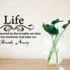 Life is Not Measured by The Breaths We Take, but by The Moments That Take Our Breath Away-Vinyl Wall Lettering Stickers Quotes and Sayings Home Art Decor Decal Black 22'' X 12'' 5 713afcu5taL