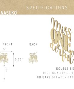 NANASUKO 1st Birthday Cake Topper - Miss Onederful - Double Sided Gold Glitter - Premium Quality Made in USA 13 713bLELn3PL