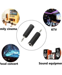 CERRXIAN 3.5mm 1/8 3 Pole Male Plug to 6.35mm 1/4 Inch Female Stereo Jack Audio Adapter Headphone Microphone Converter Connector-2 Pack 10 713cIc1VcNL