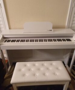 The ONE Digital Piano with Lighted-up Teaching Keys, Piano Keyboard 88 Keys with Hammer Action for Beginner/Professional, Full Size Weighted Keyboard with Piano Stand/3-Pedal Unit/APP, White PLAY 30 713ckKp8u4L