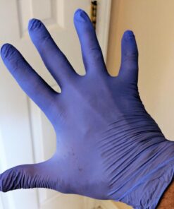 The Safety Zone GNEP-LG-1P Nitrile Exam Gloves - Medical Grade, Powder Free, Latex Rubber Free, Disposable, Non Sterile, Food Safe, Textured, Indigo Color, Convenient Dispenser Pack of 100, Size Large 18 713cohrQEHL