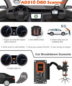 ANCEL AD310 Classic Enhanced Universal OBD II Scanner Car Engine Fault Code Reader CAN Diagnostic Scan Tool-Black 25 713cztZ EWL